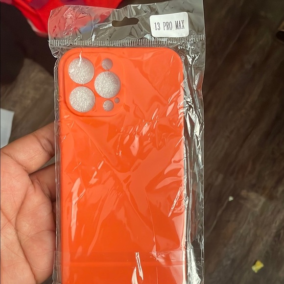None Other - Vibrant Orange Smartphone Case with Triple-Lens Cutouts